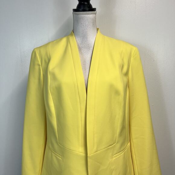 Evan Picone Black Label Women's Blazer Jacket Size 16 Canary Yellow Professional - Picture 2 of 9